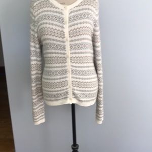 Metallic Pattern Cardigan Sweater